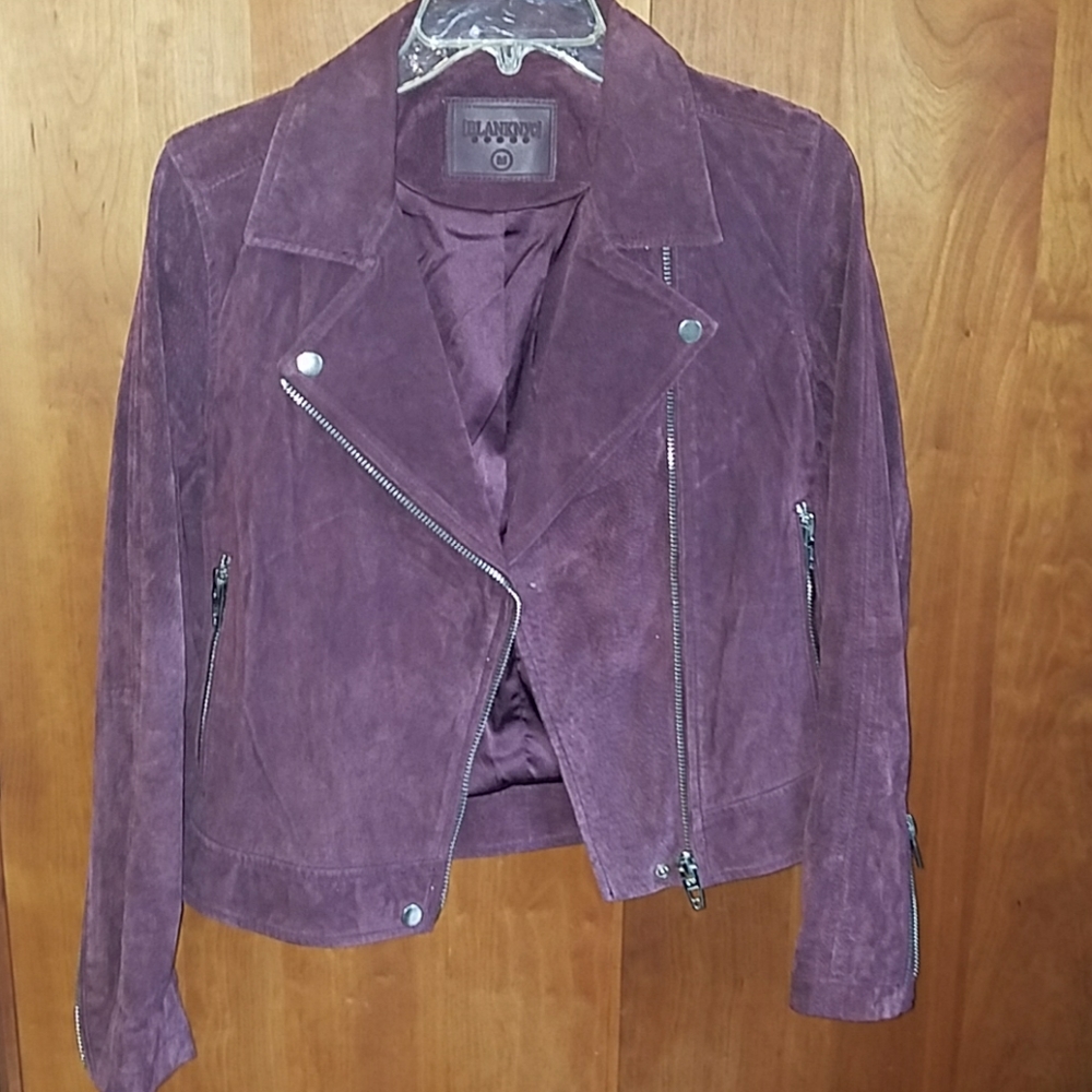 Blank NYC Suede Motorcycle Jacket in Purple